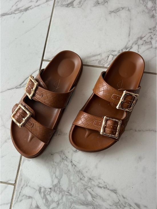 Joie Shoes - Joie Slide Sandals with Gold Buckles